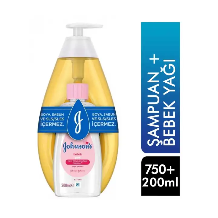 Johnsons Baby Gold Şampuan 750 ml + Bebek Yağı 200 ml
