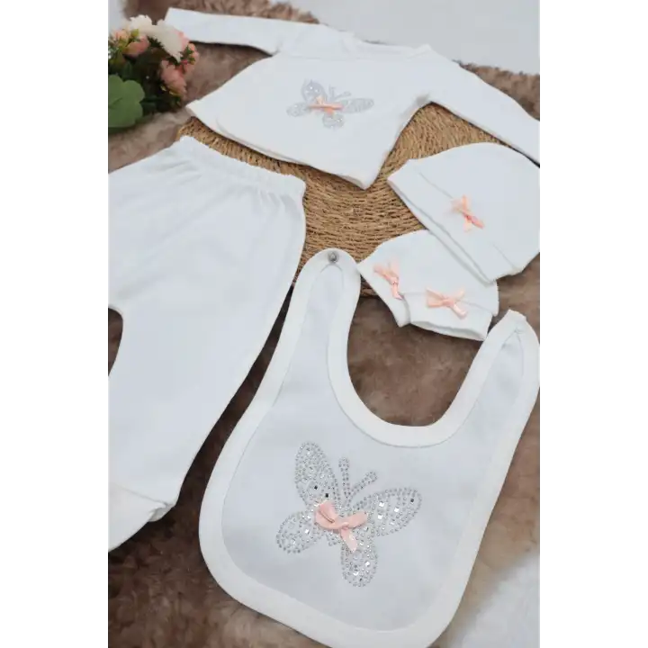 Sema Baby 5 Parça Hastane Çıkışı Zıbın Seti 0-3 Ay - Butterfly