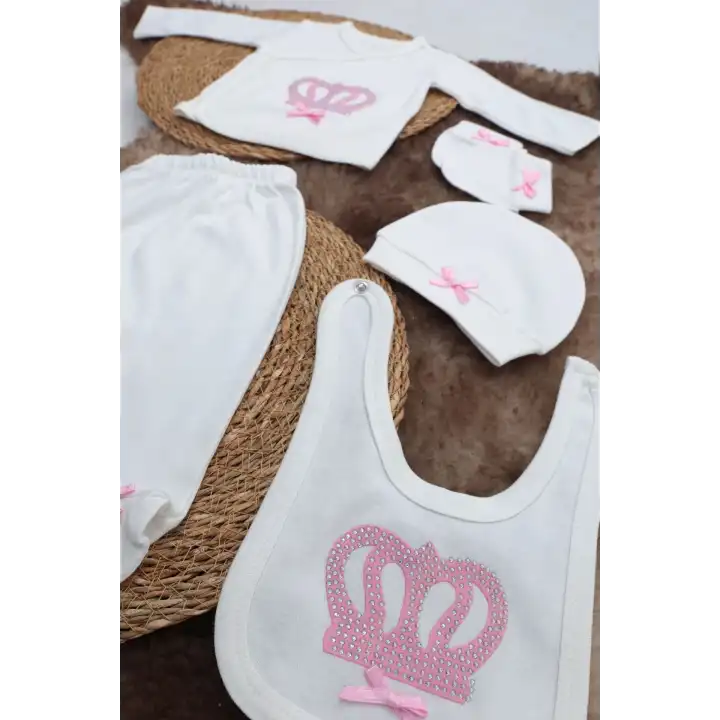 Sema Baby 5 Parça Hastane Çıkışı Zıbın Seti 0-3 Ay - Princess