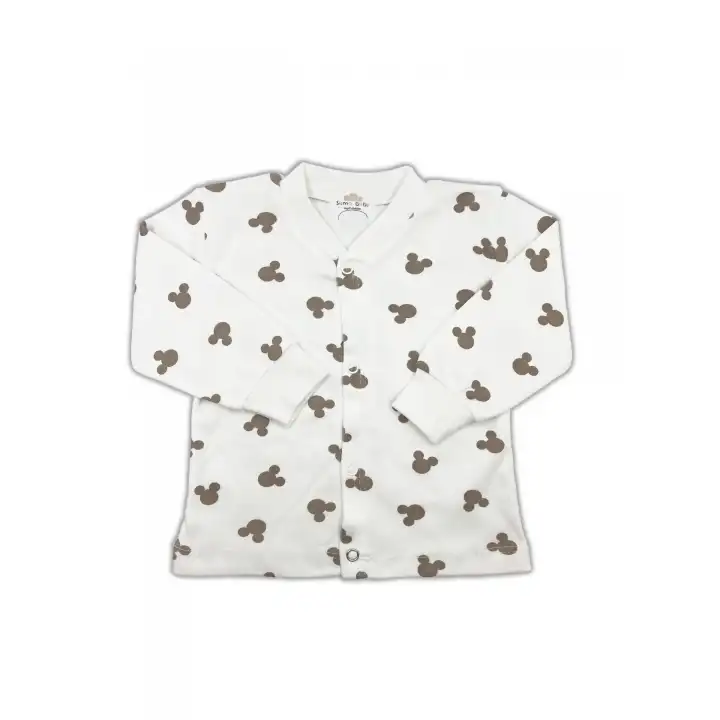Sema Baby Mickey Mouse Bebek Pijama Takımı - Ekru 6-9 Ay