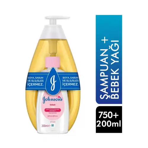Johnsons Baby Gold Şampuan 750 ml + Bebek Yağı 200 ml