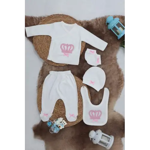 Sema Baby 5 Parça Hastane Çıkışı Zıbın Seti 0-3 Ay - Princess