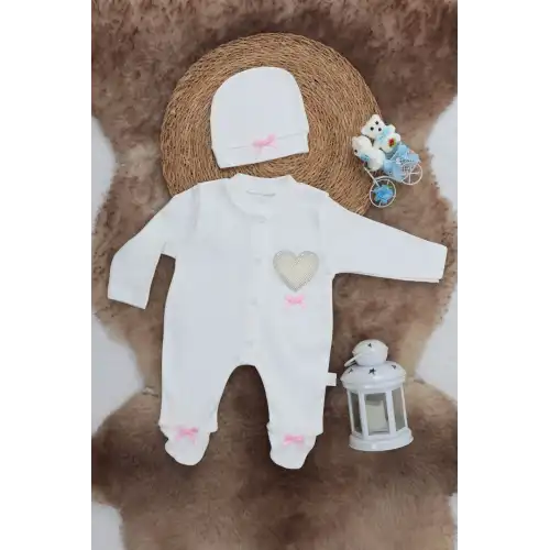 Sema Baby Pamuklu Bebek Tulum Seti 0-3 Ay - Love