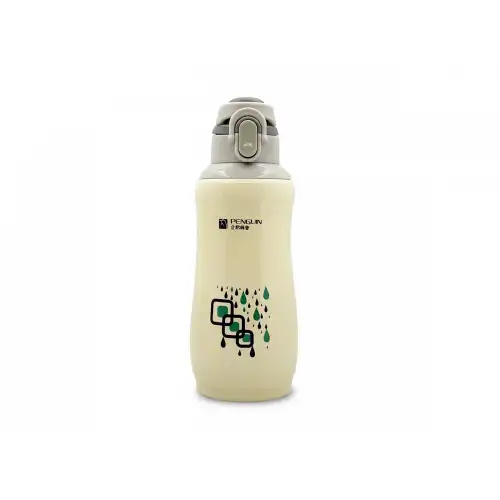 Sema Baby Penguen Kilitli Paslanmaz Çelik Bebek Termosu 600 Ml - Krem