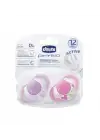Chicco Physio Compact 2 li Silikon Emzik 12 ay+ Kız - 8058664059294