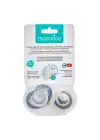 Mamajoo Sterilizasyon & Saklama Kutulu Black & Pearl Desenli İkili Ortodontik Emzik Gece & Gündüz / 12 Ay+