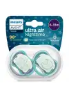 Philips Avent Ultra Air Night Karanlıkta Parlar Gece Emziği 6-18 ay Erkek SCF376/13