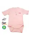 Sema Baby Yarım Kol Kaşkorse Badi (Body) - Pembe  6-12 Ay