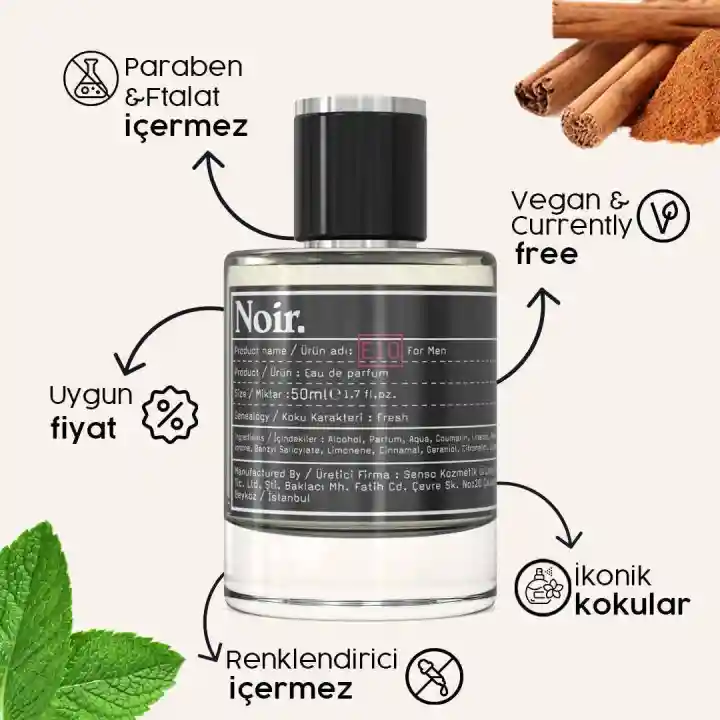 Noir. E10 Erkek EDP Parfüm 50 ML