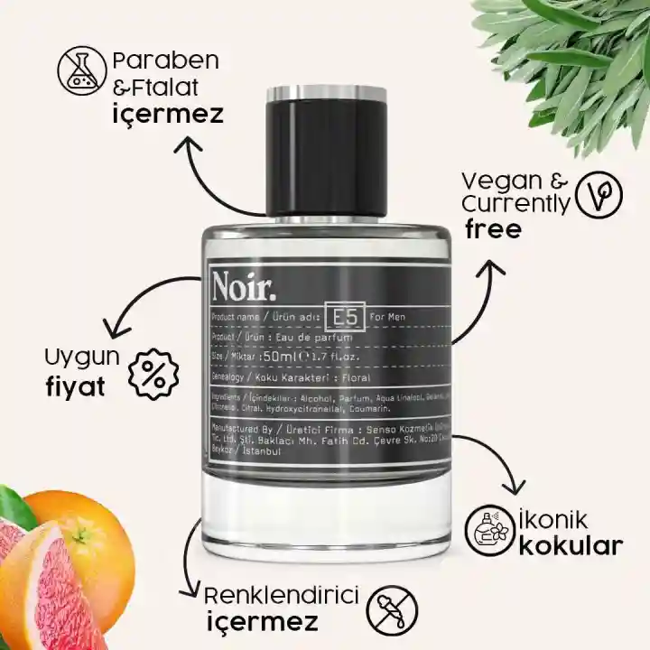 Noir. E5 Erkek EDP Parfüm 50 ML