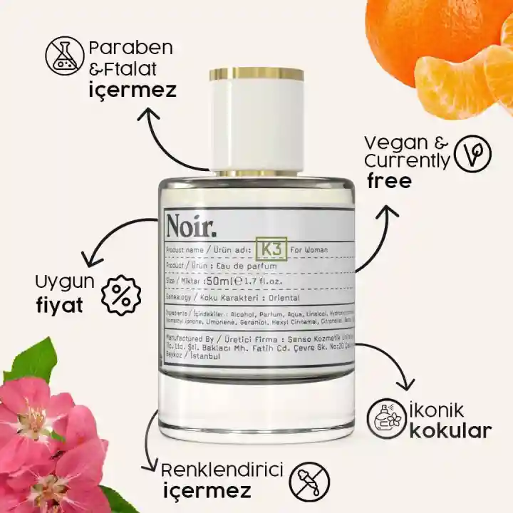 Noir. K3 Kadın EDP Parfüm 50 ML