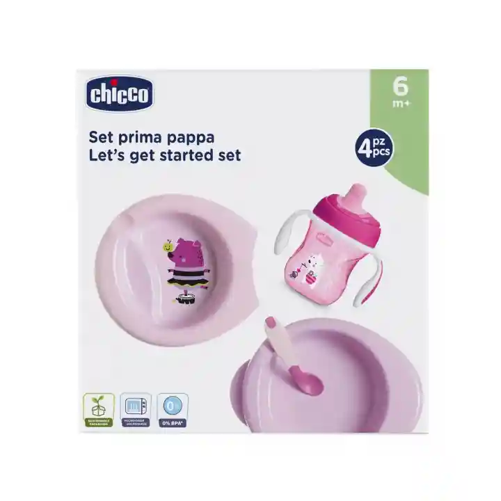 Chicco 4 Parça Beslenme Seti +6 Ay - Kız