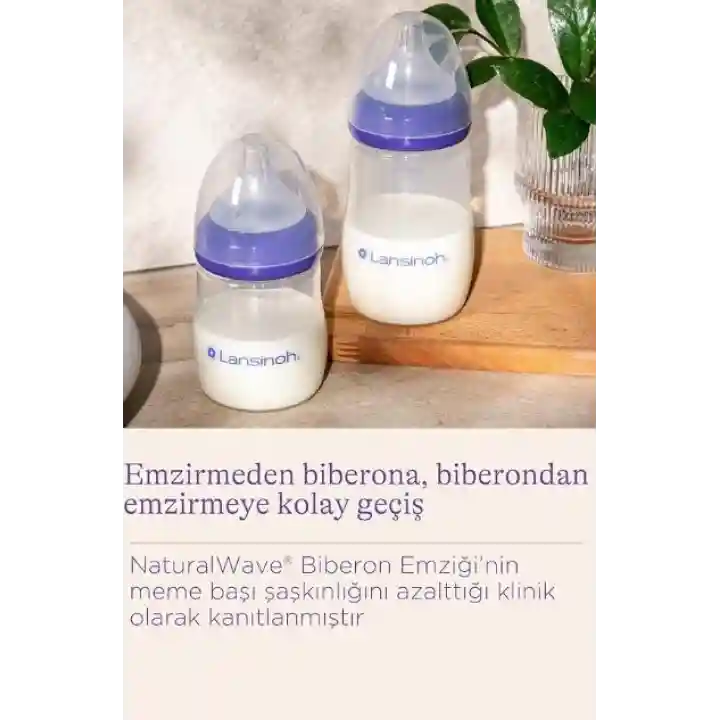 Lansinoh Natural Wave Biberon ve Biberon Emziği 160 ml