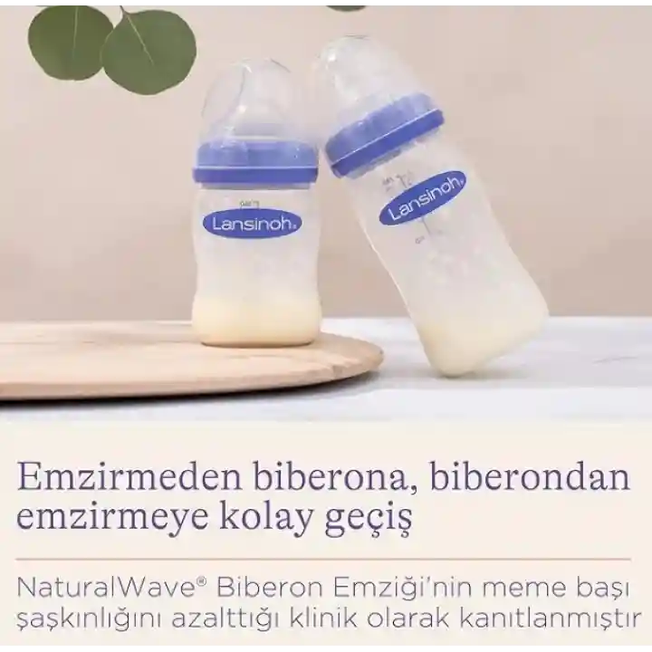 Lansinoh Natural Wave Biberon ve Biberon Emziği 240 ml