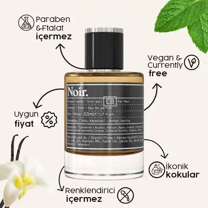 Noir. E8 Erkek EDP Parfüm 50 ML