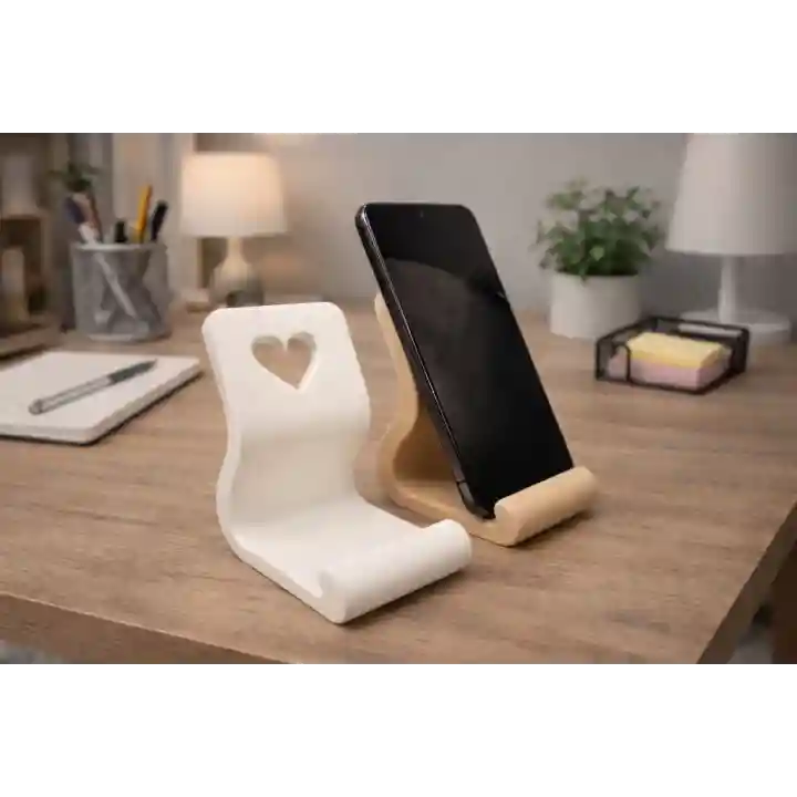 Riti Design - Cor - Kalp Pencereli Minimalist Masaüstü Telefon Tutucu