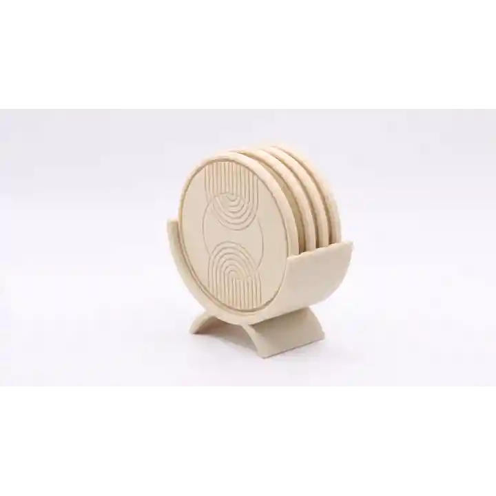 Riti Design - İskandinav Tarzi - 3D Tasarım 4lü Bardak Altlığı Seti