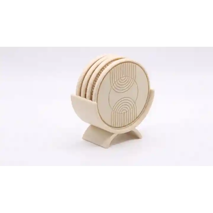 Riti Design - İskandinav Tarzi - 3D Tasarım 4lü Bardak Altlığı Seti