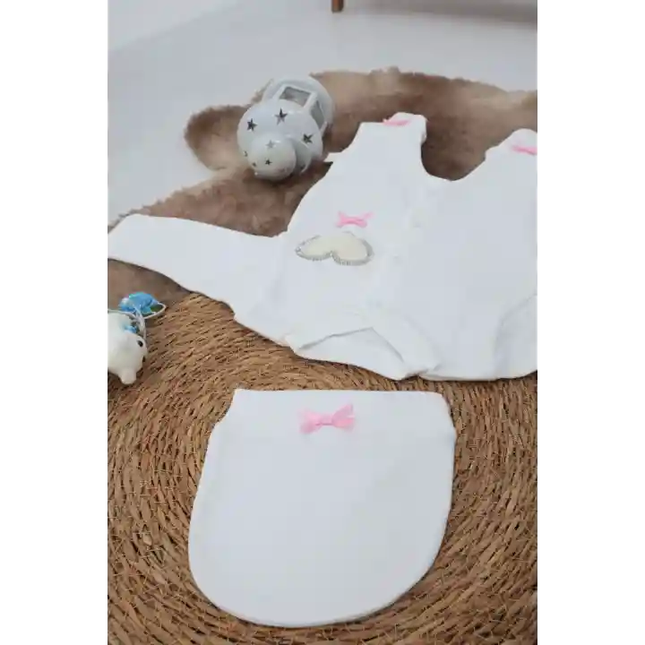 Sema Baby Pamuklu Bebek Tulum Seti 0-3 Ay - Love