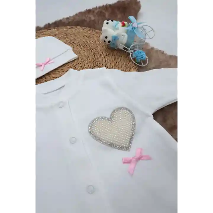 Sema Baby Pamuklu Bebek Tulum Seti 0-3 Ay - Love