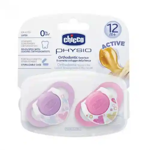 Chicco 2 li Physio Kauçuk Emzik 12 ay+ Kız
