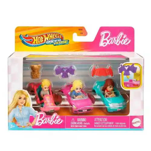 Hot Wheels Racerverse Barbie 3 lü Araba Seti JDG45