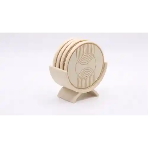 Riti Design - İskandinav Tarzi - 3D Tasarım 4lü Bardak Altlığı Seti