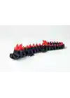 Riti Design - Volcano - 3D Hareketli Esnek Ejderha Figürü İkili Set - Siyah & Kırmızı 35cm