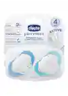Chicco Physio Silikon Emzik 4m+ 2li - Mavi