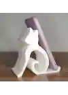 Riti Design - Felis - Minimalist Kedi Tasarım Masaüstü Telefon Tutucu - Beyaz