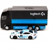 Tarmac Works 1:64 X Logitech Mercedes AMG GT3 Logitech G Race with Plastic Truck Packaging
