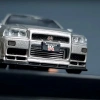 Inno64 Nissan Skyline GT-R (R34) V-Spec II Silver 1/64 Diecast Model Araç