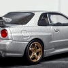 Inno64 Nissan Skyline GT-R (R34) V-Spec II Silver 1/64 Diecast Model Araç