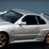 Inno64 Nissan Skyline GT-R (R34) V-Spec II Silver 1/64 Diecast Model Araç