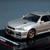 Inno64 Nissan Skyline GT-R (R34) V-Spec II Silver 1/64 Diecast Model Araç
