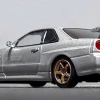 Inno64 Nissan Skyline GT-R (R34) V-Spec II Silver 1/64 Diecast Model Araç