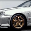 Inno64 Nissan Skyline GT-R (R34) V-Spec II Silver 1/64 Diecast Model Araç