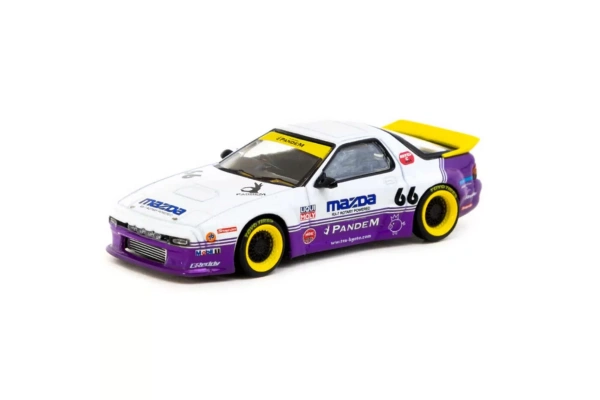 Tarmac Works 1/64 Pandem Mazda RX-7 FC3S White / purple - HOBBY64