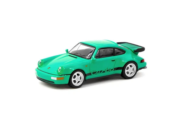 Tarmac Works 1:64 X Schuco Porsche 911 Turbo Green