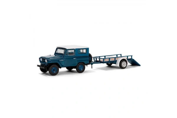 Greenlight 1/64 Hitch & Tow Series 31 - 1961 Nissan Patrol Hard Top with Utility Trailer