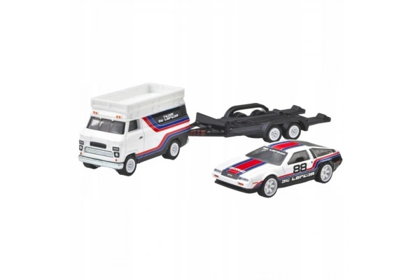 Hot Wheels Car Culture Team Transport DMC DeLorean & HW Rally Hauler Diecast Car