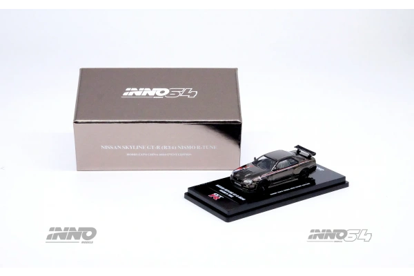 Inno64 1/64 Nissan Skyline GT-R R34 Nismo R-Tune Chrome Black Diecast Model Araba