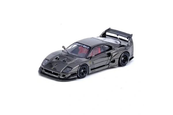 Inno64 Ferrari F40 Liberty Walk Chrome Black 1/64 Diecast Model Araba
