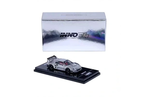 Inno64 Ferrari F40 Liberty Walk Chrome Silver 1/64 Diecast Model Araba