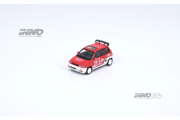 Inno64 Honda City Turbo II Coca-Cola Livery With Motocompo 1/64 Diecast Model Araba