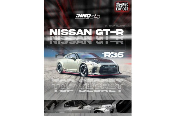 Inno64 Nissan Skyline GT-R R35 Top Secret Malaysia Diecast Expo 2024 1/64 Diecast Model Araba