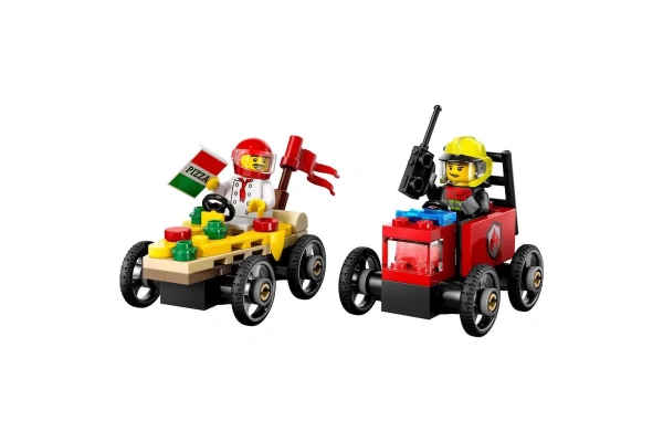 LEGO City Pizza Arabası İtfaiye Kamyonuna Karşı Yarış Arabası Paketi 60458