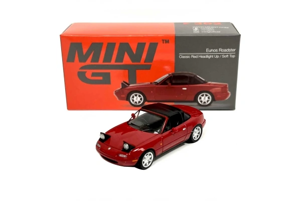 Mini GT 1:64 Eunos Roadster Classic Red Headlight Up Soft Top