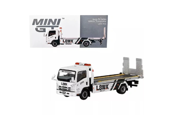Mini GT 1:64 Isuzu N-Series Vehicle Transporter LBWK White