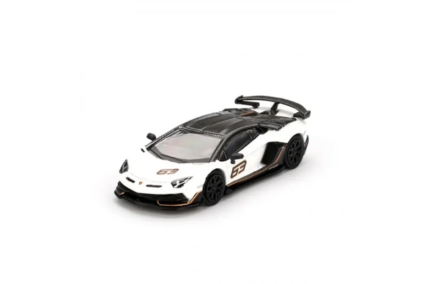 Mini GT 1/64 Lamborghini Aventador SVJ 63 Bianco Asopo